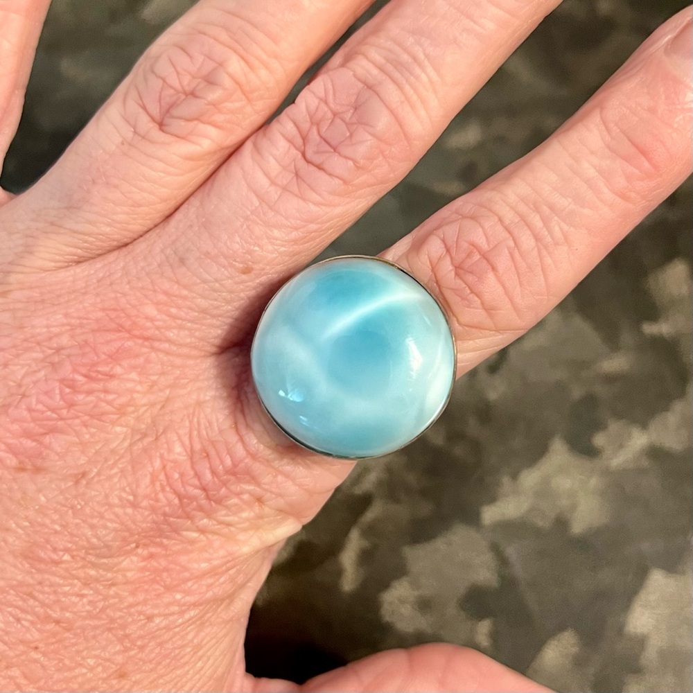 Sterling Silver 925 Larimer Polished Circle Dome Cocktail Ring Size 9